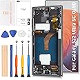 Olivechard S22 Ultra 5G S908 6.78" dispay Area OLED LCD Display +Phantom Black Frame (Not OEM 6.8”) for Samsung Galaxy S22 Ultra 5G LCD Screen Display Replacement Touch Digitizer Assembly Kit