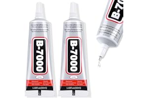 Cruzix B-7000 Super Adhesive Glue, Industrial Strength B7000 Glues Paste for Rhinestones Crafts, Clothes Shoes, Fabric, Jewelry Making, Cell Phones, Tablet, Wood, Rubber, Leather (2x50 ml/1.68 oz)