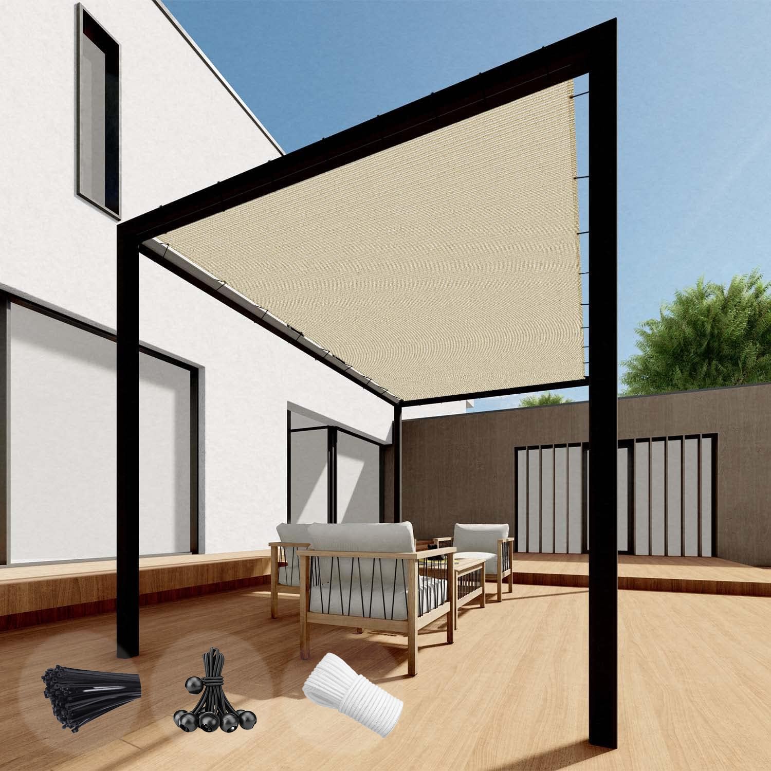 SunnyRoyal 18'x18' Sun Shade Sail Straight Edge