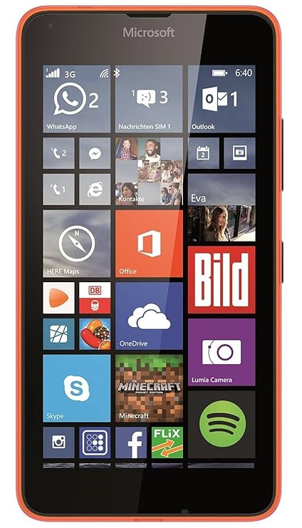Microsoft Lumia 640 XL Single-SIM Smartphone (14,5 cm (5,7 Zoll) Touch-Display, 8 GB Speicher, Windows 8.1) orange