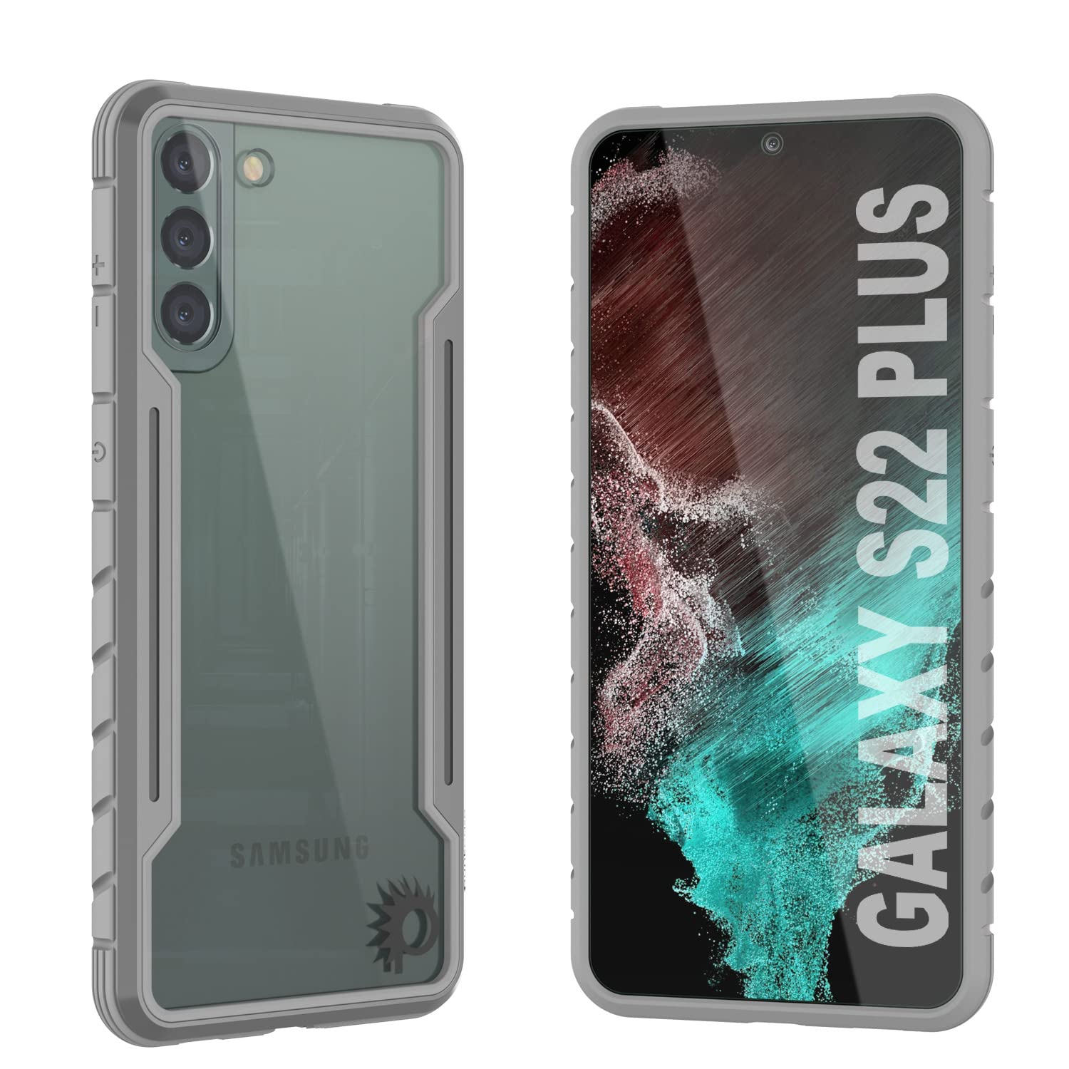 PunkCase Samsung Galaxy S22 Plus Case | Full Body Shockproof Protective Cover for Galaxy S22+ 5G 6.6 Inch | Galaxy S22+ Clear Back Case Cover | Military Grade Multilayer Cover (Grey)
