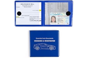 UYYE Car Registration and Insurance Card Holder, Vehicle Glove Box Car Organizer, Interior Car Accessories for Documents, Cards, License - 2 Pack
