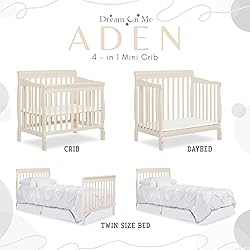 Dream On Me Aden 4-in-1 Convertible Mini Baby Crib