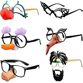 Sumind 6 Pairs Funny Glasses for Adults Disguise Sunglasses Novelty Glasses for Photo Booth Props Costume Party Favors