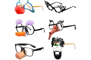 Sumind 6 Pairs Funny Glasses for Adults Disguise Sunglasses Novelty Glasses for Photo Booth Props Christmas Costume Party Favors