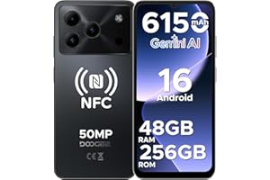 DOOGEE Note 56 Plus Android 16, téléphone portable débloqué avec 48 Go + 256 Go/2 To, téléphones de 6,6" + 90 Hz, Unisoc T722