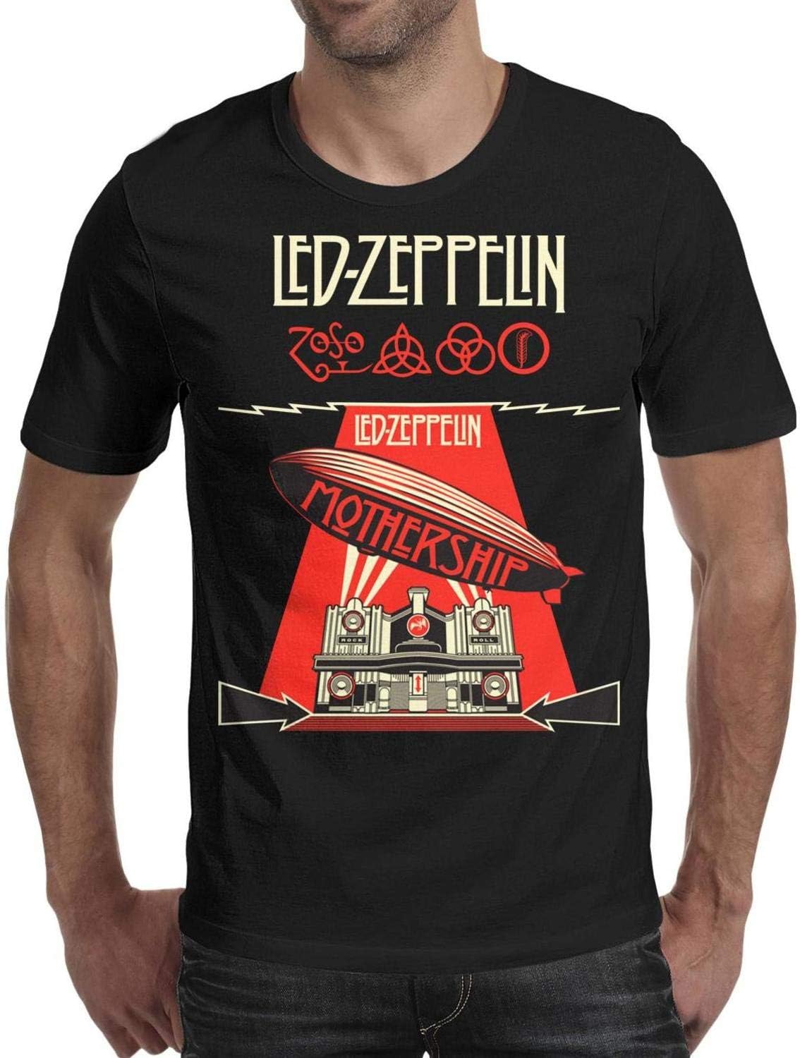 Men's Short Sleeve Cotton T-Shirts Crew Neck Metal Rock Theme Graphic Top