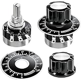 Taiss 2pcs RV24YN20S 1K Potentiometer Single Turn Carbon Film Rotary Taper Potentiometer Used for Inverter speed regulation. Motor speed control + 2pcs A03 knob + 2pcs dials (B102 1K ohm)