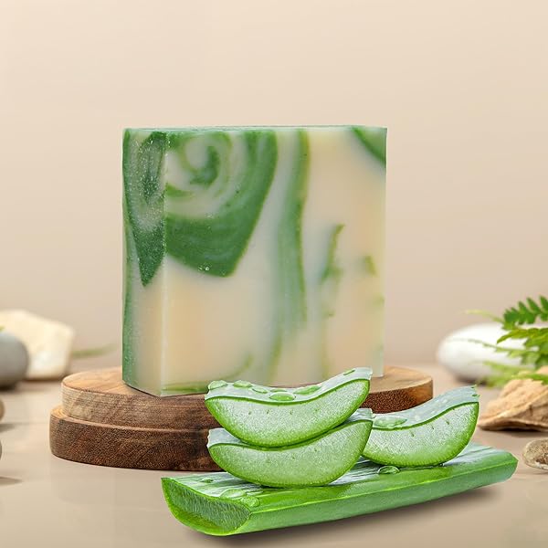360FEEL COOL FRESH ALOE SOAP – HANDCRAFTED CASTILE BAR SOAP WITH SOOTHING SCENT – HANDMADE WITH ESSENTIAL OILS – IDEAL GIFT FOR ANNIVERSARIES, WEDDINGS, AND HOLIDAY STOCKINGS – RICH LATHER – 5 OUNCE