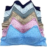 6 Pieces No Wire Full Cup Plain/Lace Light Padded Wire Free Bra A/B/C/D/DD