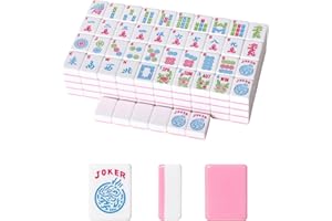 GUSTARIA 1.2”American Mahjong Tile Set, 166 Mahjong Game Set with Pink Color (Tiles Only, No Racks and Other Accessories)
