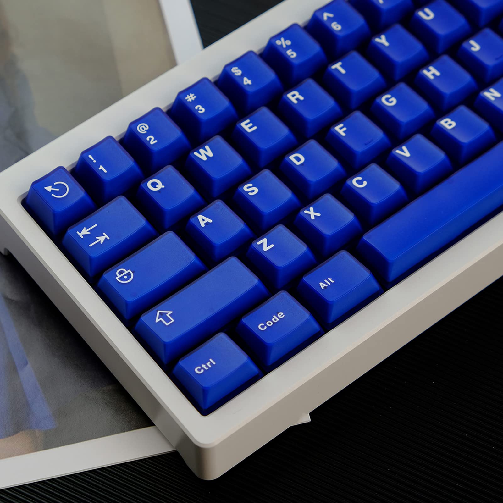 114 Keys Translucent Keycaps Cherry Profile Doubleshot Blue Keycaps Set Fit for 61/87/104/108 Cherry Mx Gateron Switches Mechanical Keyboard