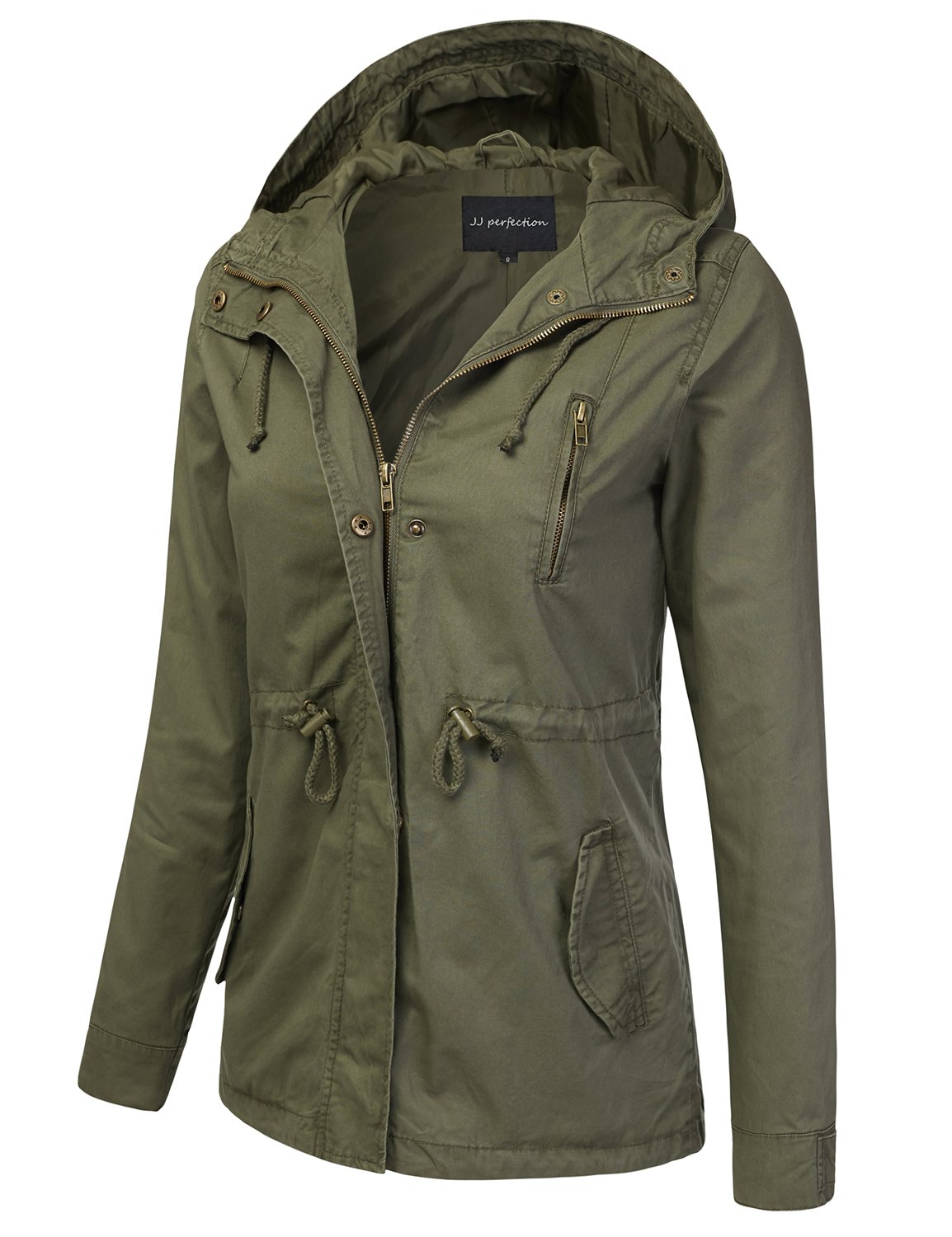 Galleon JJ Perfection Women's Casual Lightweight Cotton Anorak Army