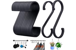 ACMETOP S Hooks, 12 Pack Aluminum S Shaped Hooks, S Hooks for Hanging Pots and Pans, Plants, Coffee Cups, Clothes, and Towels