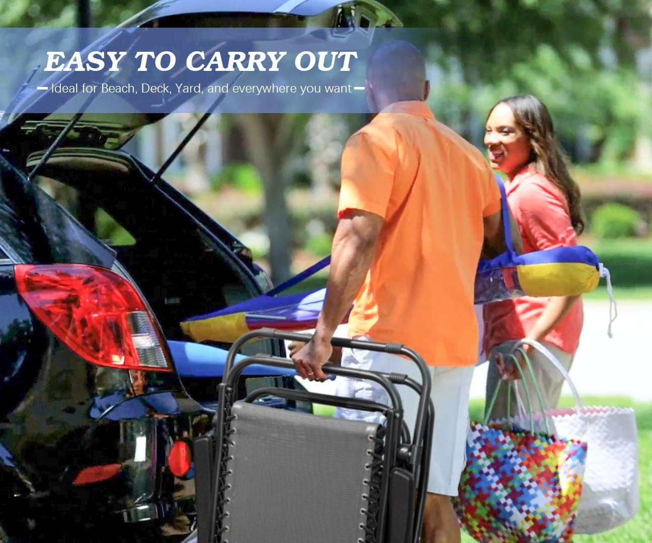 Furmax Zero Gravity Chair Patio Lounge Chair Portable Outdoor Folding Chair Adjustable Sun Lounger Reliner Chair for Backyard Deck Poolside Beach with Pillow and Cup Holder Tray Set of 2 (Gray): Kitchen & Dining