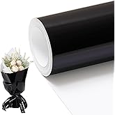 Black Metallic Wrapping Paper Roll- 17in X 49Ft Metal Wrapping Paper Roll for Gift Wrapping Solid Color Paper for Christmas,B