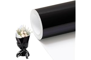 Black Metallic Wrapping Paper Roll- 17in X 49Ft Metal Wrapping Paper Roll for Gift Wrapping Solid Color Paper for Christmas,B