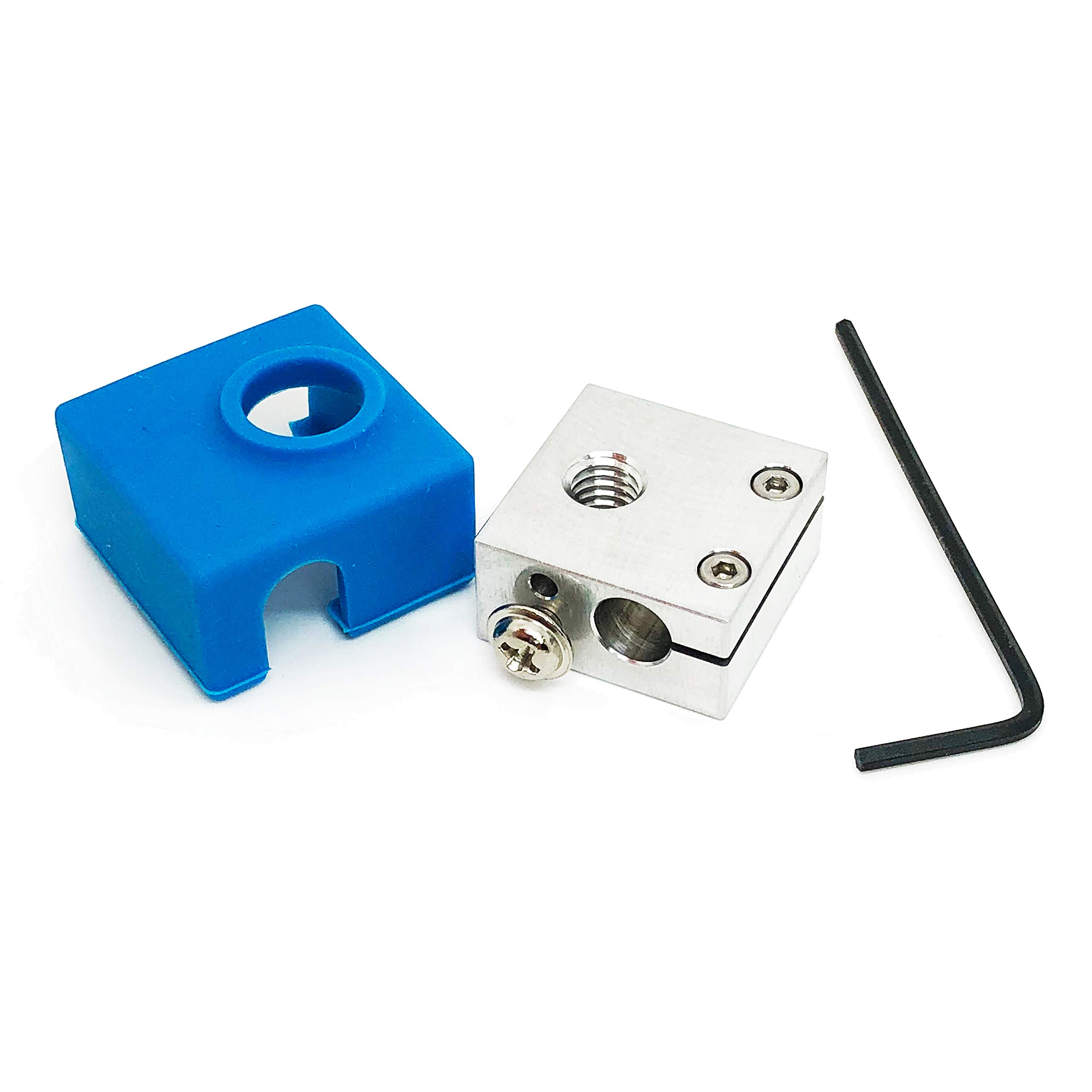 micro swiss Heater Block Upgrade with Silicone Sock for CR10 / Ender 2 / Ender 3 / ANET A8 Printers MK7, MK8, MK9 Hotends