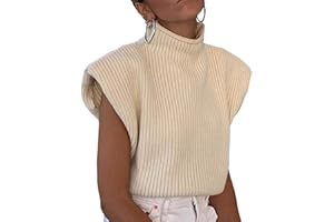 xxxiticat Women's Cap Sleeve Sweater Vest Mock Neck Knit Pullover Tank Shirt 2025 Trendy Spring Summer Sleeveless Cute Top