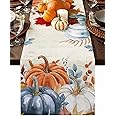 Autumn Flower Pumpkin Table Runner Dining Table Cloth R For Kitchen Holiday Party Table Runners Ration For Home Kitchen