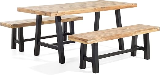 Amazon De Beliani Gartenmobel Set Holz Schwarz Braun Scania