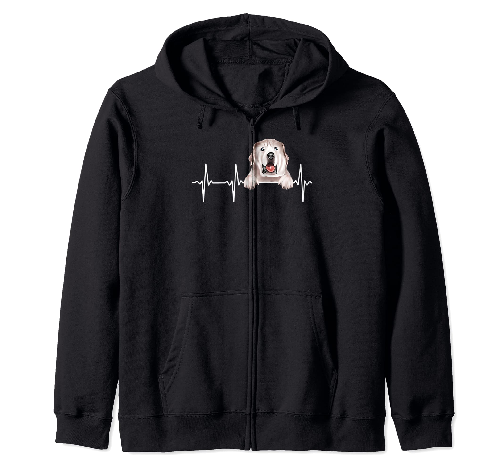 Funny Dog Heartbeat For Great Pyrenee Lovers Zip Hoodie