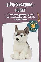 Living Nature Husky Stuffed Animal 8 Inch Soft Toy Educational Tag Eco-Friendly view 2