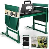 Garden Kneeler and Seat for Seniors &ndash; Heavy Duty Anti-Tip Gardening Stool | Foldable Garden Bench with Widened Thick Soft Kneeling Pad, Sturdy Handles, Gardening Gifts for Women Men Mom (Green)