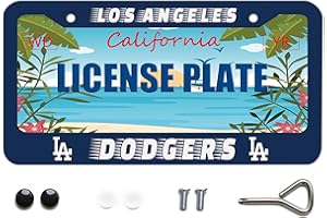 BOARLIDA Dodgers Design License Plate Frame Los Angeles Baseball Team Decorative Stainless Steel Car License Plate Cover for Men Women Boys Girls Fans 12 X 6 Inch