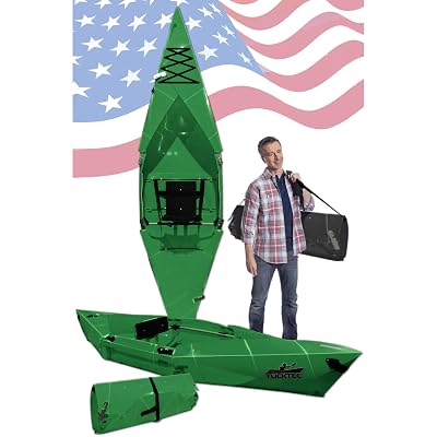Tucktec 10' PRO Foldable Kayaks - Full Size Green Folding Kayak - Portable Kayak for Adults - Made in USA - Green