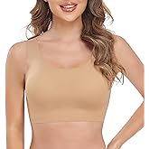 Women's Seamless Pull Over Bras with Removable Pads, Wide Smoothing Back, Bonded Hem for No Movement & All-Day Comfort