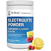 Dr. Berg Zero Sugar Hydration Keto Electrolyte Powder - Enhanced w/ 1000 mg of Potassium & Real Pink Himalayan Salt (NOT Table Salt) - Raspberry & Lemon Flavor Hydration Drink Supplement, 100 Servings