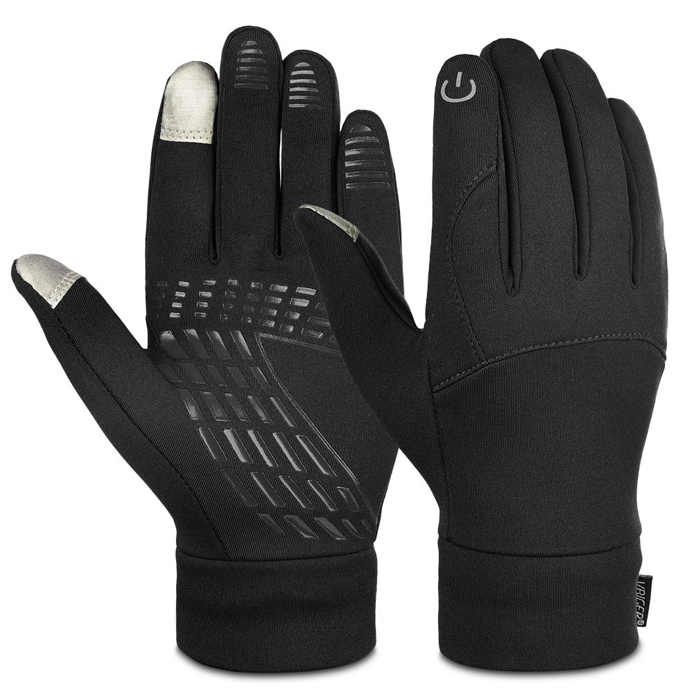 Vbiger Outdoor Touchscreen Handschuhe fahren Radfahren warm Freizeit Sport Silikon rutschfeste Handschuhe, Schwarz, XL