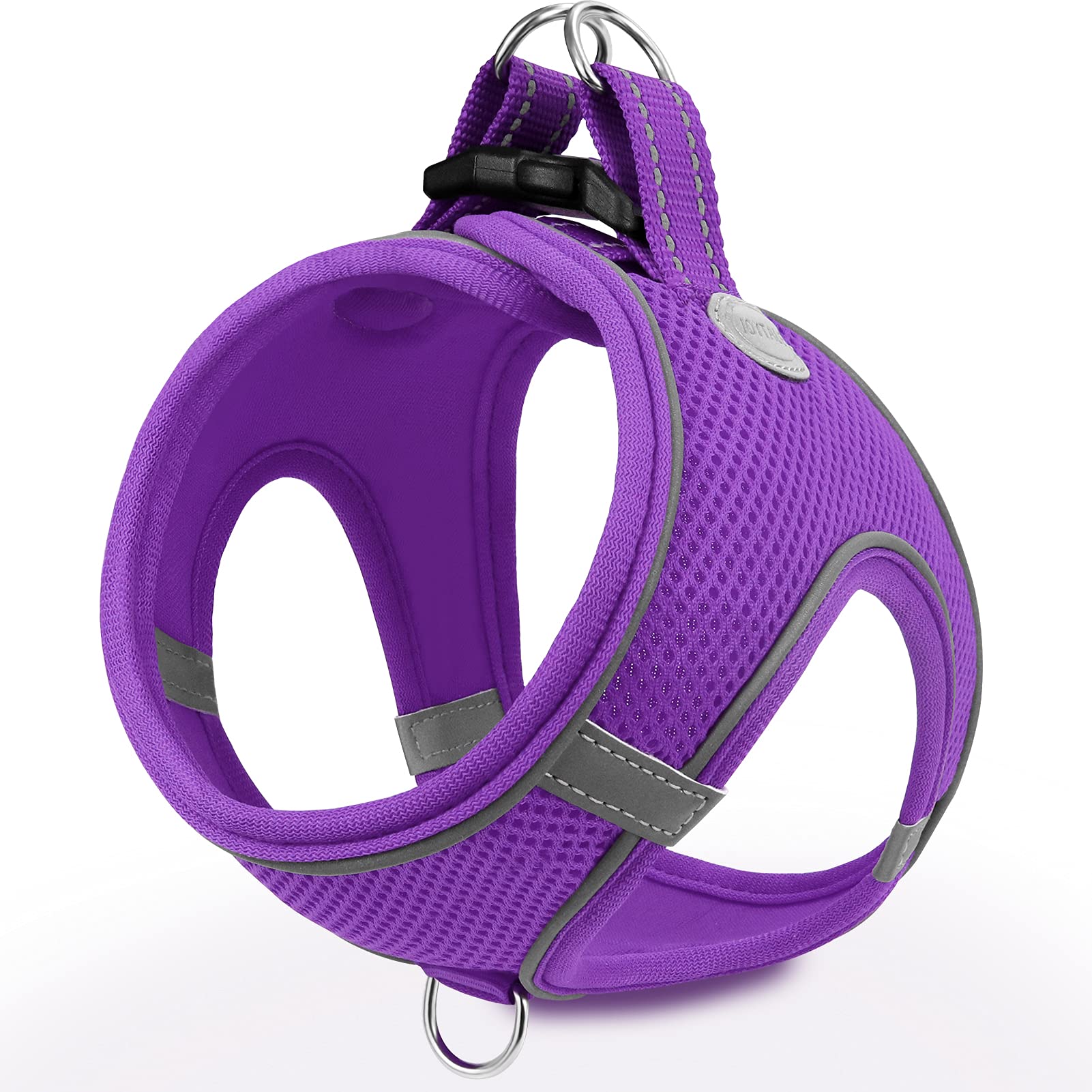 Joytale Step in Dog Harness,Soft Mesh Reflective Breathable Vest Harnesses,Easy Walk Harness with Safety Buckle for Puppies and Extra Small Dogs,XS,Purple