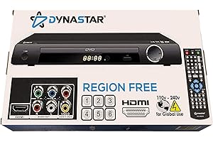 Region Free DVD Player Dynastar DVD-X9000HD with HDMI Output, Includes HDMI Cable, 110-220 - 240 Volts Mutli Region Code Free DVD Player