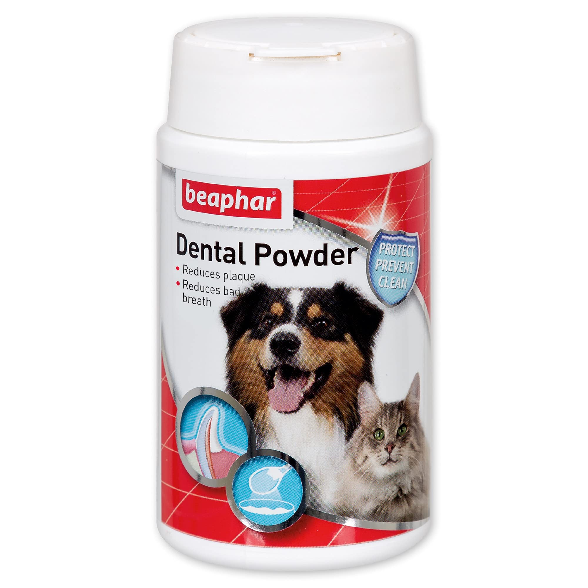 Beaphar | Anti-Plaque Dental Powder | For Dogs & Cats | Combats Plaque & Tartar | Prevents Bad Breath | Sprinkle on Food | 75g Tub