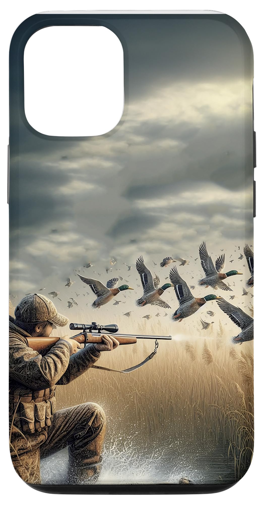 iPhone 13 Duck Hunter Men Illustration Hunting Case