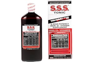 S.S.S. CO. S.S.S. Tonic – High Potency Iron Supplement with B1, B2, B3 Vitamins – 20 fl oz Liquid Formula for Energy, Vitality & Wellness – Easy-to-Take, Iron-Rich, Made in USA, for Women & Men
