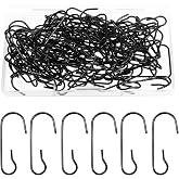 Hotop 120 Pcs Halloween Ornament Hooks Black Ornament Hangers | Bendable Metal Wire Hanging Hook with Storage Box for Christmas Tree Halloween Party Decor