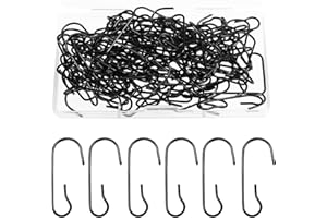 Hotop 120 Pcs Christmas Ornament Hooks Black Ornament Hangers Bendable Metal Wire Hanging Hook with Storage Box for Christmas Tree Halloween Party Decor