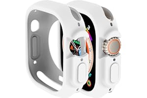 Miimall Compatible for Apple Watch Ultra 2 49mm Case, Apple Watch Ultra 49mm Case, Slim TPU Bumper Cover Anti-Scratch Protective Case Cover for Apple Watch Ultra/Ultra2 49mm - White