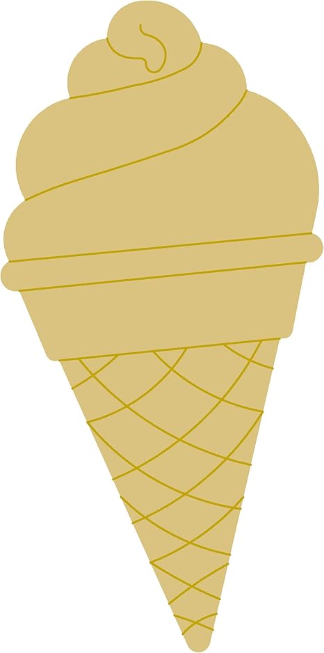 Amazon Com Ice Cream Cone Design By Lines Cutout Unfinished Wood