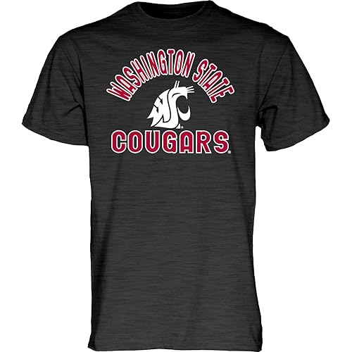 Blue 84 Men's Washington State Cougars T Shirt Line Up Secondary Color, Washington State Cougars Dark Heather, Small
