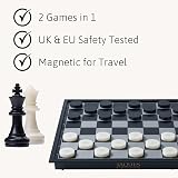 Jaques of London Magnetic Travel Chess & Draughts Set Folding Board Storage view 4