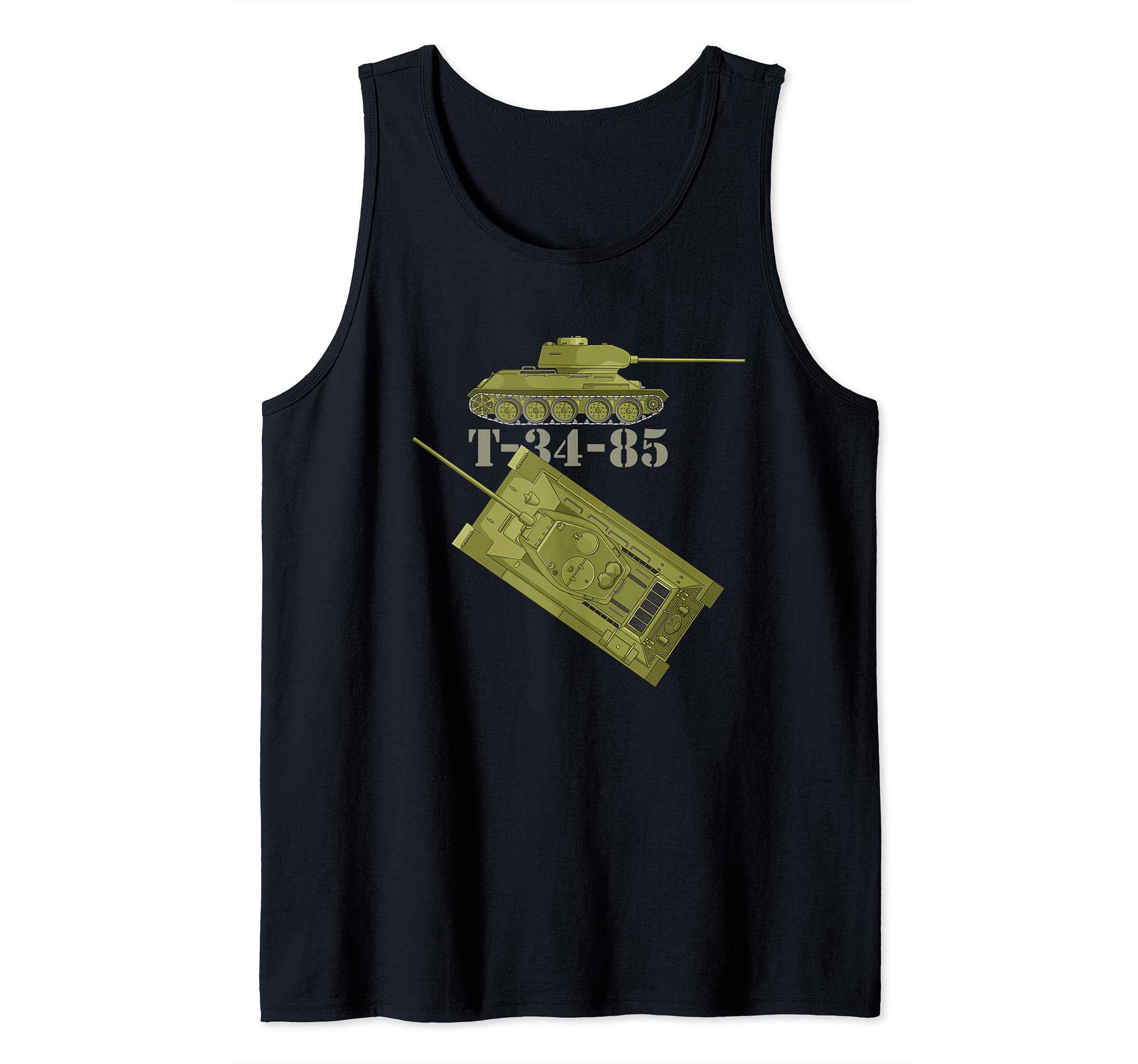 T-34 85 Russian Tank Diagram Soviet Tanks Lover Illustration Tank Top