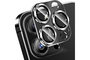 QHOHQ 3 Pack Camera Lens Protector for iPhone 15 Pro Max/iPhone 15 Pro, Zinc Alloy One Piece Camera Cover, [Updated Version], Full Coverage Protection, Ultra HD, Shatterproof - Black