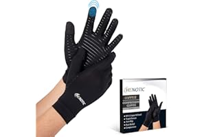 HENOTIC Copper Arthritis Gloves for Women Men, Touch Screen Anti-Slip Arthritis Compression Gloves for Relieving Carpal Tunnel Aches, Rheumatoid Pains, Joint Swell