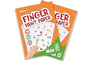Finger Paint Paper Pad, KOVIEDE 2 Pack 54 Sheets 15x11 Inch Large Drawing Pad for Kids Finger Painting & Artists, Thick Art Supplies for Toddlers