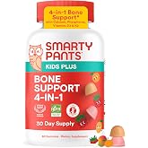 SmartyPants Kids Bone Support 4-in-1 Gummies, Calcium, Vitamin D, 60 Ct | Vitamin K2 &amp; Phosphorus for Growing Bones, 30 Day Supply