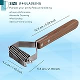 onebarleycorn Dog Grooming Coat Rake 14-Blade Undercoat Deshedding Tool view 4